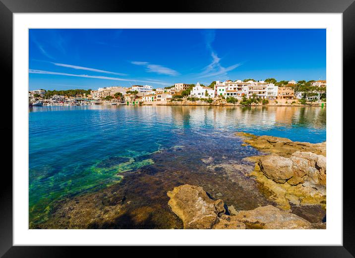 Spain, Porto Petro harbor on Mallorca Framed Mounted Print by Alex Winter