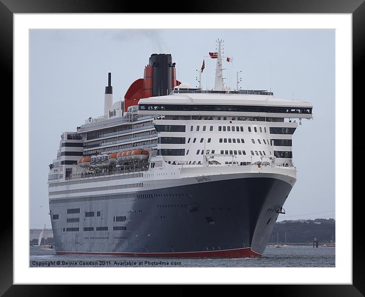 Queen Mary 2 Framed Mounted Print by Bernie Condon