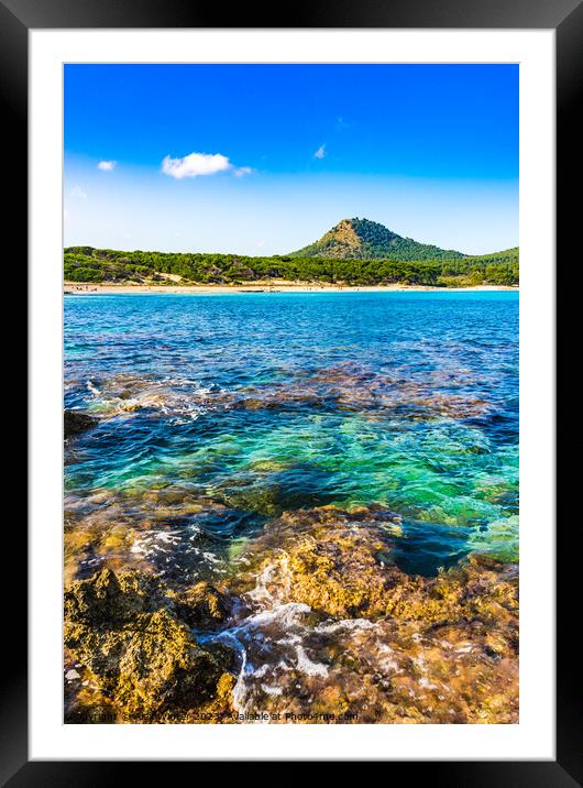 View of Cala Agulla beach on Mallorca Framed Mounted Print by Alex Winter