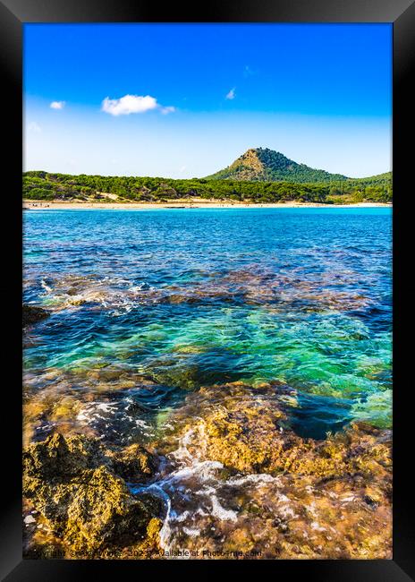 View of Cala Agulla beach on Mallorca Framed Print by Alex Winter