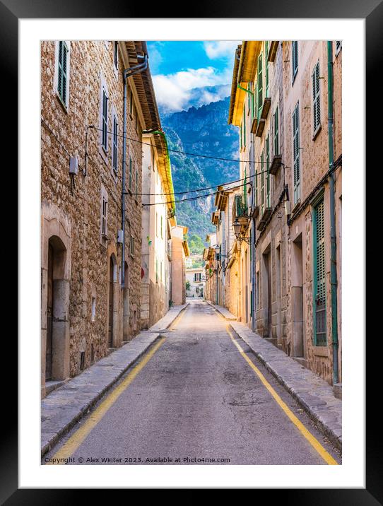street at the old town of Soller Framed Mounted Print by Alex Winter