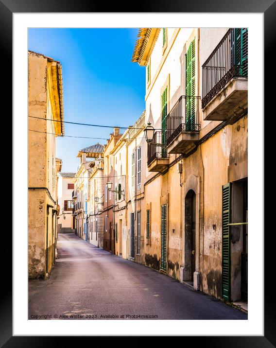 Street in Arta mallorca Framed Mounted Print by Alex Winter