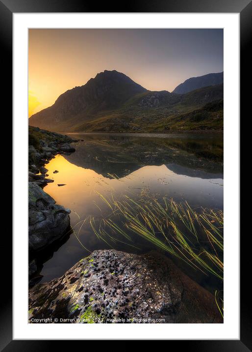 Serene Sunrise Over Snowdonia Framed Mounted Print by Darren Wilkes