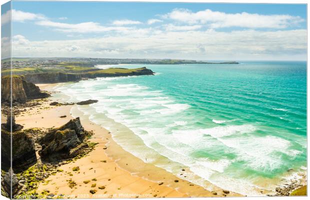 Newquay and its beaches, North Cornwall Canvas Print by Justin Foulkes