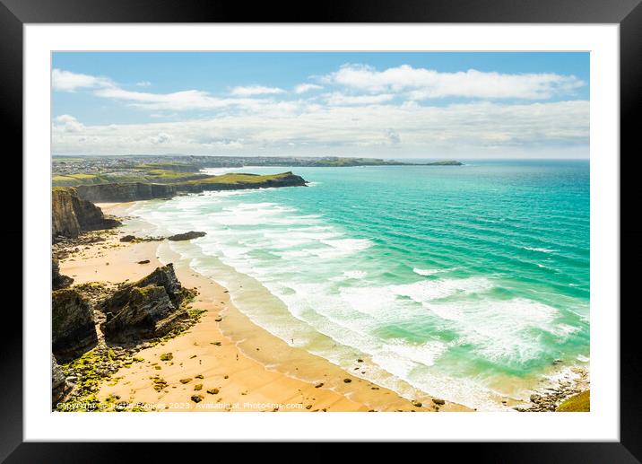 Newquay and its beaches, North Cornwall Framed Mounted Print by Justin Foulkes
