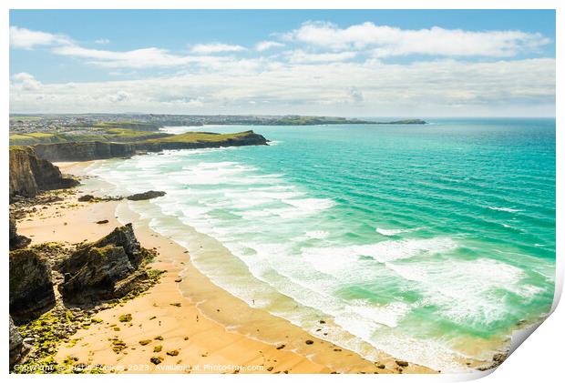 Newquay and its beaches, North Cornwall Print by Justin Foulkes