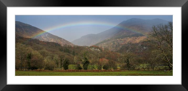 A rainbow in Snowdonia Framed Mounted Print by Leighton Collins