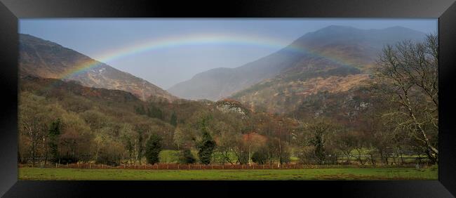 A rainbow in Snowdonia Framed Print by Leighton Collins