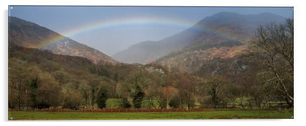 A rainbow in Snowdonia Acrylic by Leighton Collins