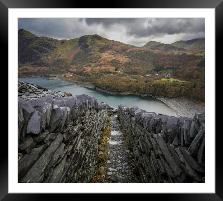 Llyn Peris in Llanberis Framed Mounted Print by Leighton Collins