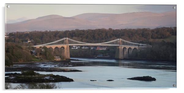 The Menai Suspension Bridge Acrylic by Leighton Collins