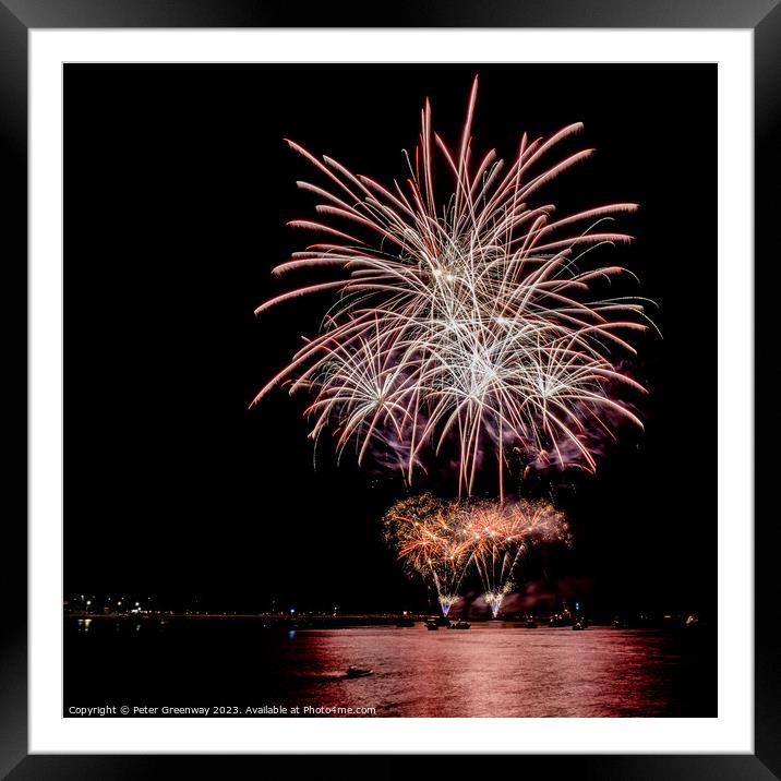 British Firework Championships From The Queen Annes Battery Framed Mounted Print by Peter Greenway