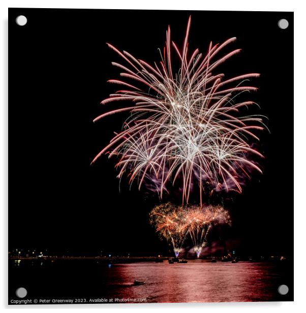 British Firework Championships From The Queen Annes Battery Acrylic by Peter Greenway
