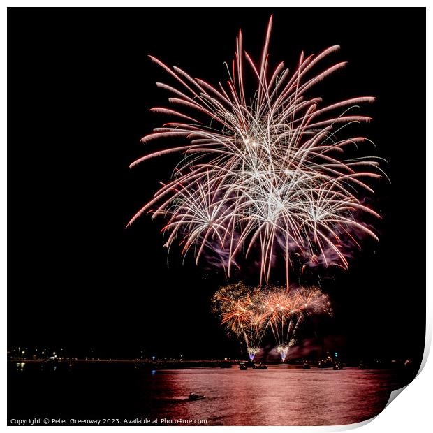 British Firework Championships From The Queen Annes Battery Print by Peter Greenway
