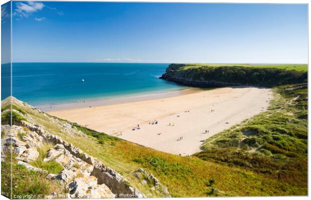 Barafundle Bay, Pembrokeshire, South Wales Canvas Print by Justin Foulkes