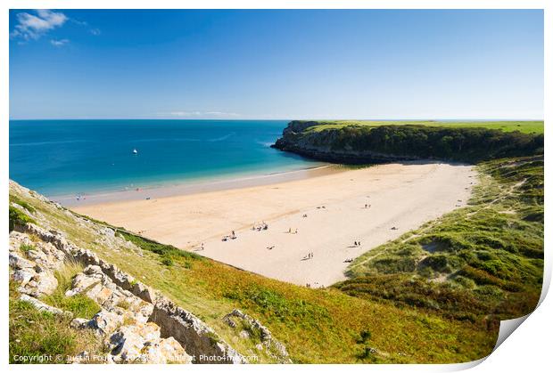 Barafundle Bay, Pembrokeshire, South Wales Print by Justin Foulkes