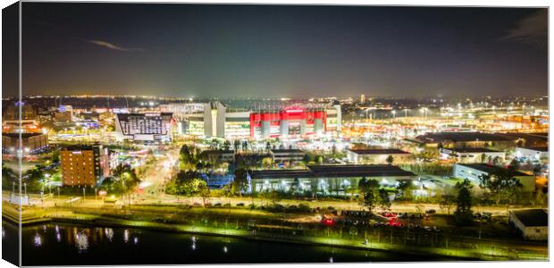 Old Trafford Long Exposure Canvas Print by Apollo Aerial Photography
