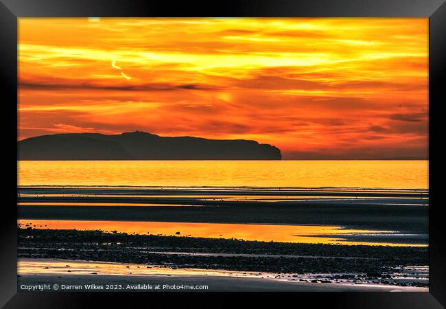 Tranquil Llandudno Sunset Framed Print by Darren Wilkes