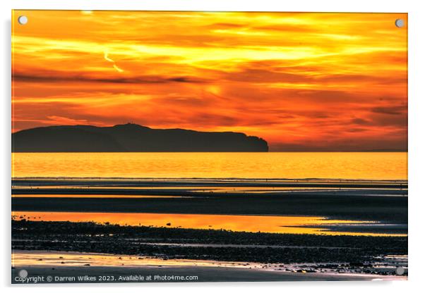 Tranquil Llandudno Sunset Acrylic by Darren Wilkes