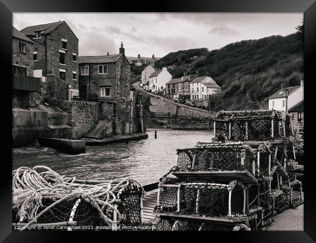 Picturesque Staithes Harbour Framed Print by Janet Carmichael