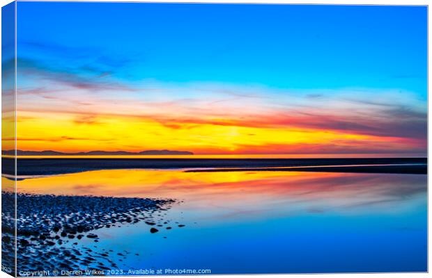  Kinmel Bay Sunset Wales  Canvas Print by Darren Wilkes
