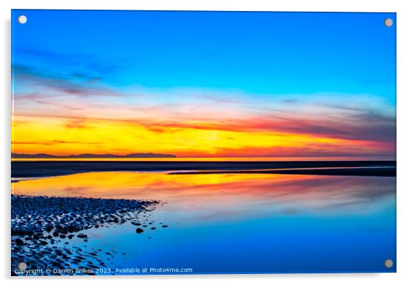  Kinmel Bay Sunset Wales  Acrylic by Darren Wilkes