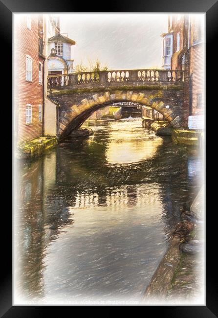 The Town Bridge Newbury Framed Print by Ian Lewis