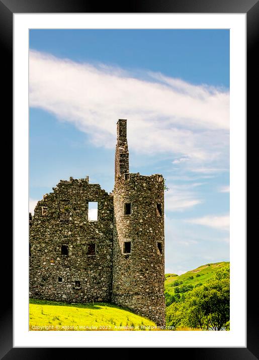 Kilchurn Castle Corner Turret Framed Mounted Print by Antony McAulay