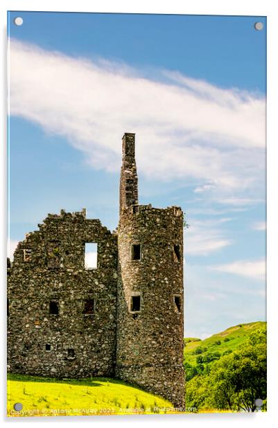 Kilchurn Castle Corner Turret Acrylic by Antony McAulay