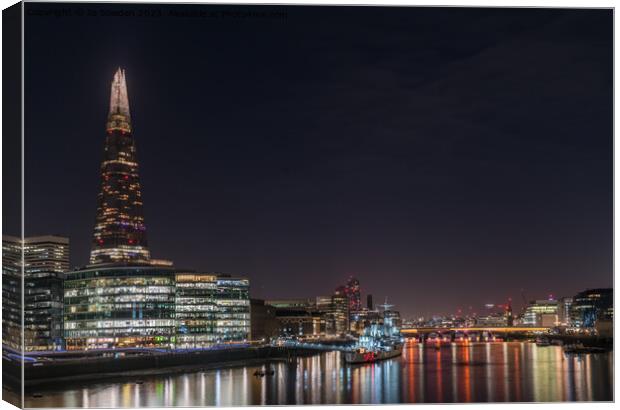 London at Night Canvas Print by Jo Sowden