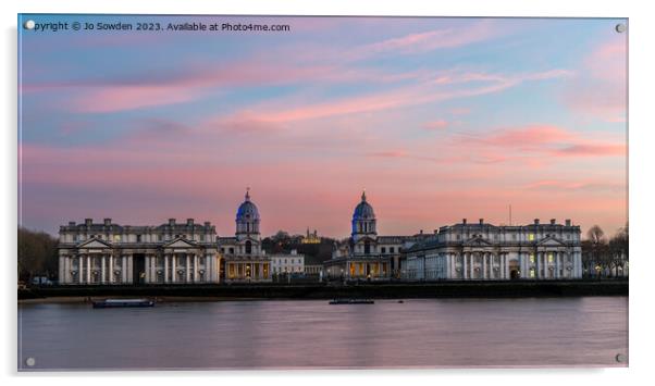 Greenwich at Sunset.  Acrylic by Jo Sowden