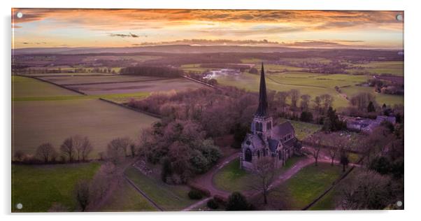 Wentworth Church Rotherham Acrylic by Apollo Aerial Photography