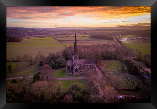 Wentworth Church Rotherham Framed Print by Apollo Aerial Photography