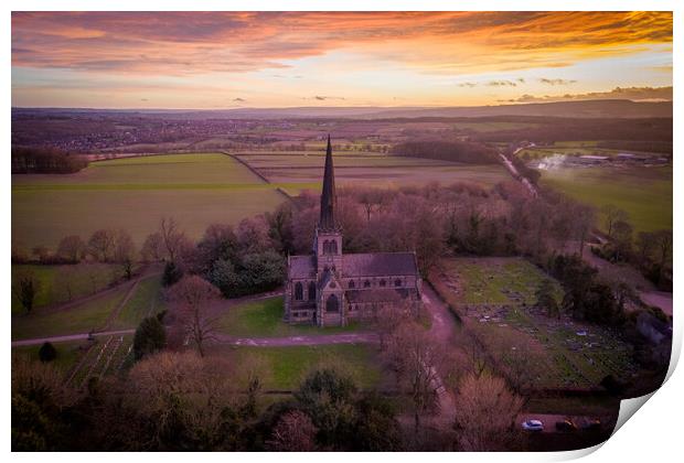 Wentworth Church Rotherham Print by Apollo Aerial Photography