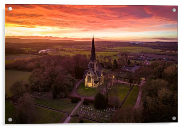 Wentworth Church Rotherham Acrylic by Apollo Aerial Photography