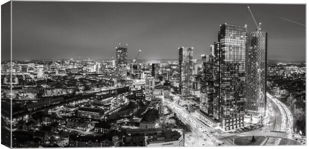 Manchester Black and White Canvas Print by Apollo Aerial Photography