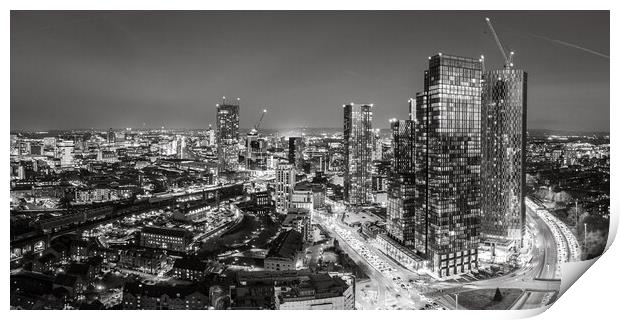 Manchester Black and White Print by Apollo Aerial Photography