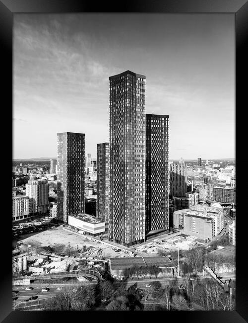 Manchester Black and White  Framed Print by Apollo Aerial Photography