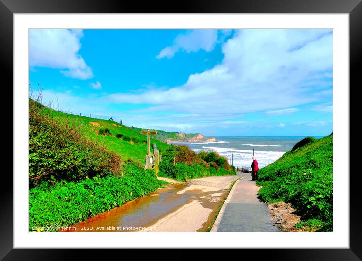Down to Cayton bay Yorkshire. Framed Mounted Print by john hill