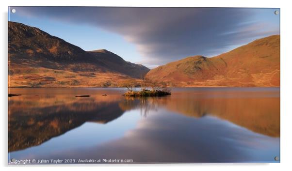 First light at Crummock Water Acrylic by Jules Taylor