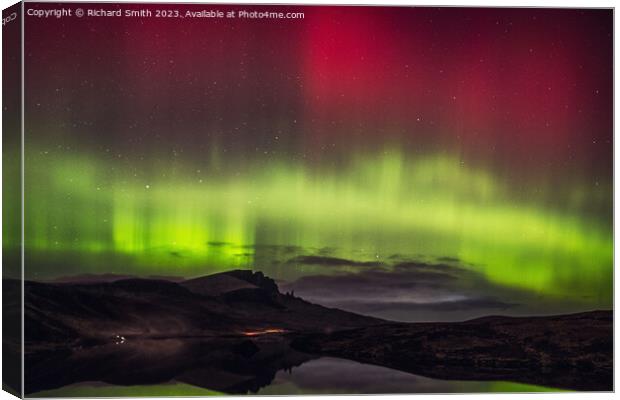 Aurora Borealis over The Storr on the Isle of Skye #2 Canvas Print by Richard Smith