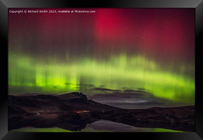 Aurora Borealis over The Storr on the Isle of Skye #2 Framed Print by Richard Smith