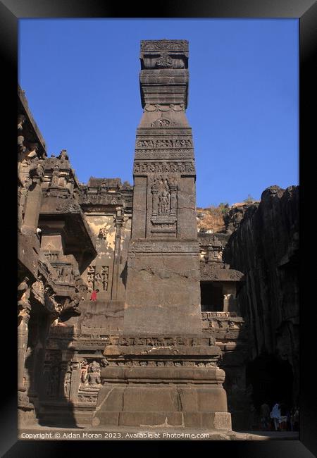 Stone Pillar at the Kailash Temple Framed Print by Aidan Moran