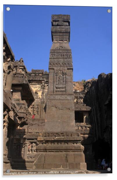 Stone Pillar at the Kailash Temple Acrylic by Aidan Moran