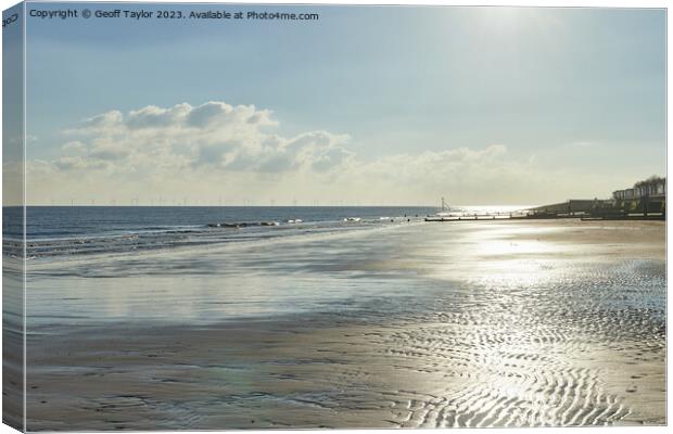 Reflections at Frinton on Sea Canvas Print by Geoff Taylor