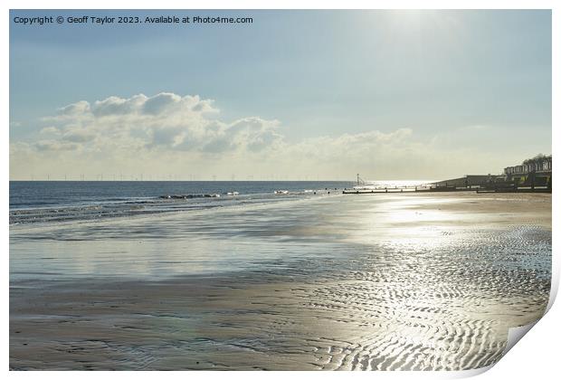 Reflections at Frinton on Sea Print by Geoff Taylor