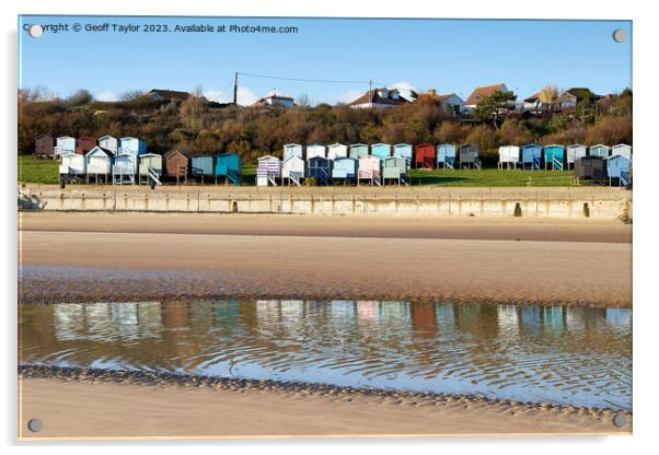 Colourful beach huts at Frinton on Sea Acrylic by Geoff Taylor