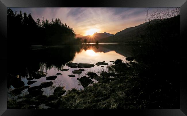Snowdonia sunset Framed Print by Leighton Collins