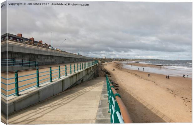 The Beach and Promenade at Whitley Bay Canvas Print by Jim Jones