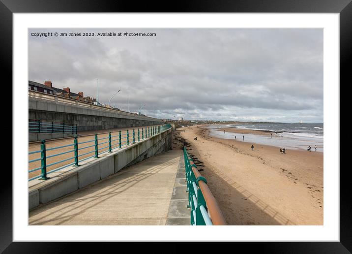 The Beach and Promenade at Whitley Bay Framed Mounted Print by Jim Jones